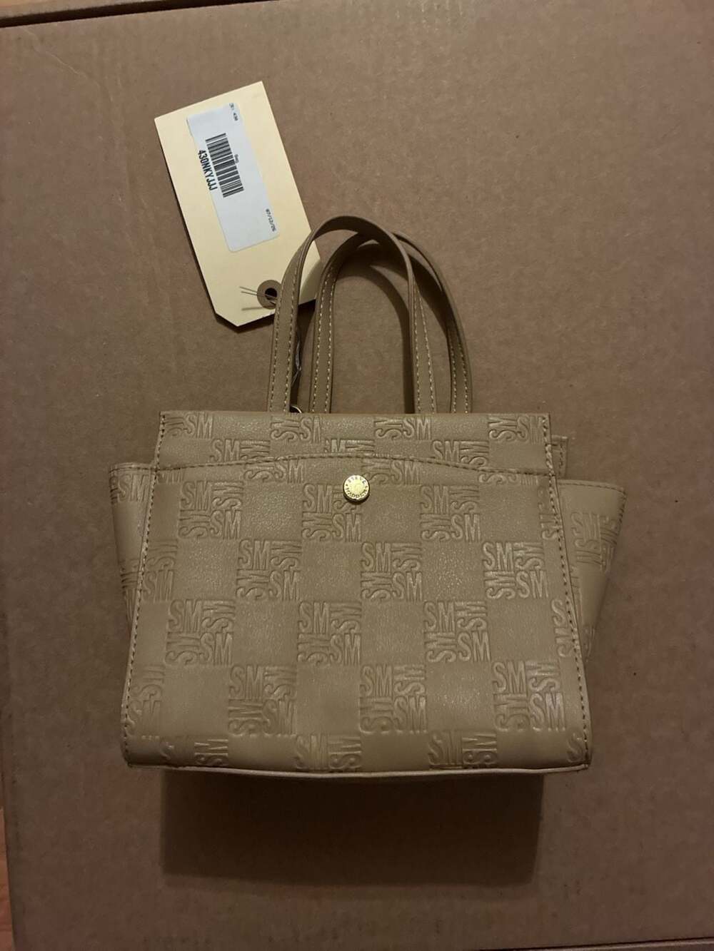Steve Madden Monogram SM Embossed Mini Tote Handbag
